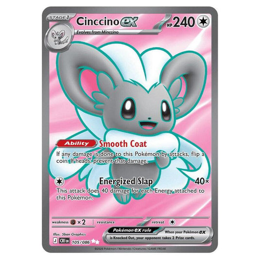 Pokemon - Mega Evolution - Chaos Rising - Cinccino ex - 105/086