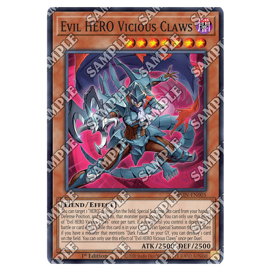 Evil HERO Vicious Claws ALIN-EN005 card from the Yu-Gi-Oh! set Alliance Insight