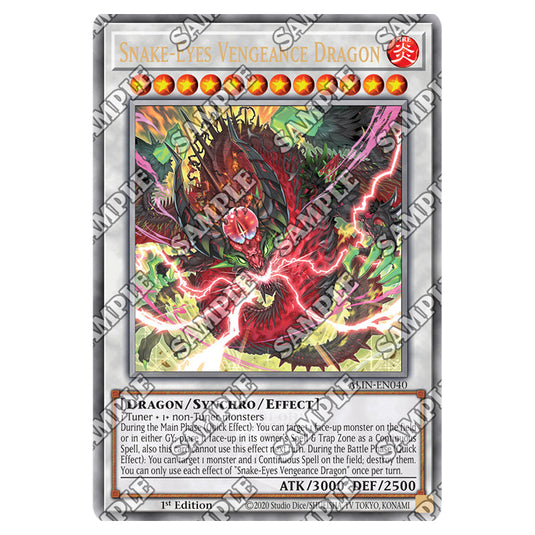 Snake-Eyes Vengeance Dragon ALIN-EN040-QCR card from the Yu-Gi-Oh! set Alliance Insight