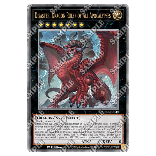 Disaster, Dragon Ruler of All Apocalypses ALIN-EN049-QCR card from the Yu-Gi-Oh! set Alliance Insight