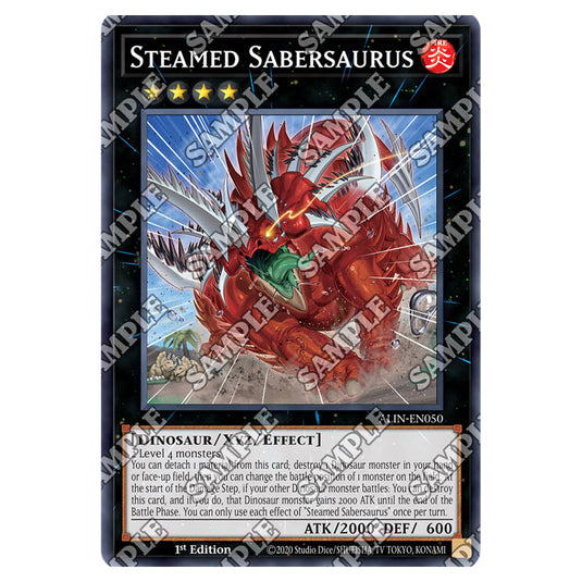 Steamed Sabersaurus ALIN-EN050 card from the Yu-Gi-Oh! set Alliance Insight