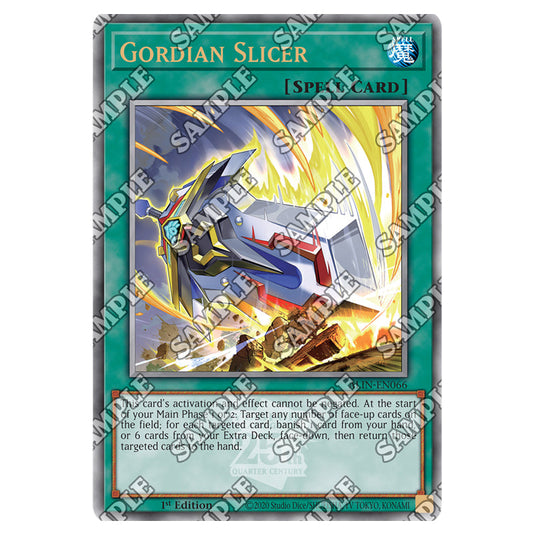 Gordian Slicer ALIN-EN066-QCR card from the Yu-Gi-Oh! set Alliance Insight
