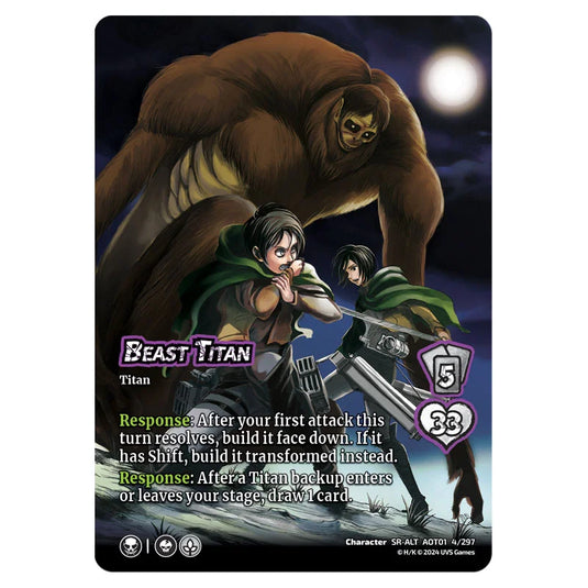 Beast Titan (Alternate Art) card from the Attack on Titan set Battle For Humanity CH-SR-ALT 01 004/297