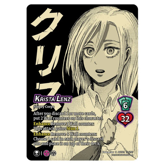 Krista Lenz card from the Attack on Titan set Battle For Humanity CH-C 01 013/297