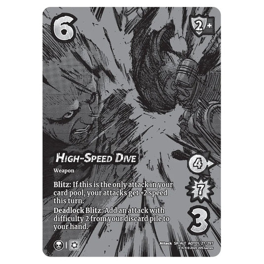 High-Speed Dive (Alternate Art) card from the Attack on Titan set Battle For Humanity SR-ALT 01 027/297