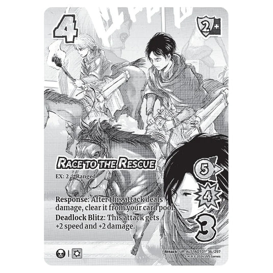 Race to the Rescue (Alternate Art) card from the Attack on Titan set Battle For Humanity UR-ALT 01 036/297