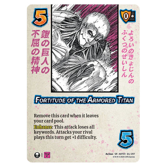 Fortitude of the Armored Titan card from the Attack on Titan set Battle For Humanity SR 01 064/297