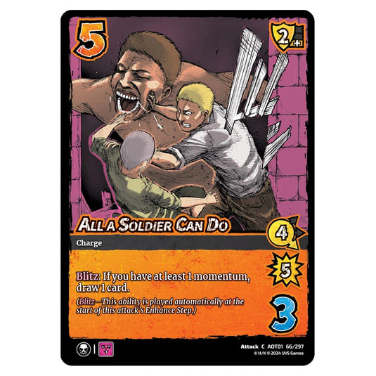 All a Soldier Can Do card from the Attack on Titan set Battle For Humanity C 01 066/297