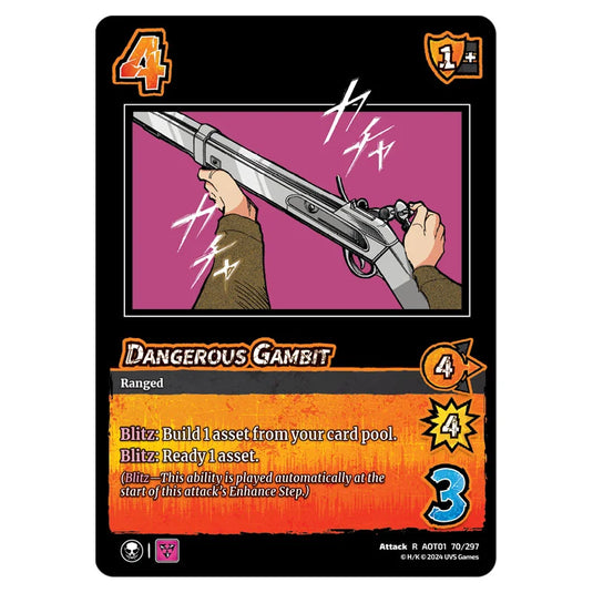 Dangerous Gambit card from the Attack on Titan set Battle For Humanity R 01 070/297