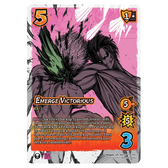 Emerge Victorious card from the Attack on Titan set Battle For Humanity UR 01 073/297