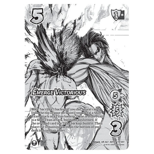 Emerge Victorious (Alternate Art) card from the Attack on Titan set Battle For Humanity UR-ALT 01 073/297