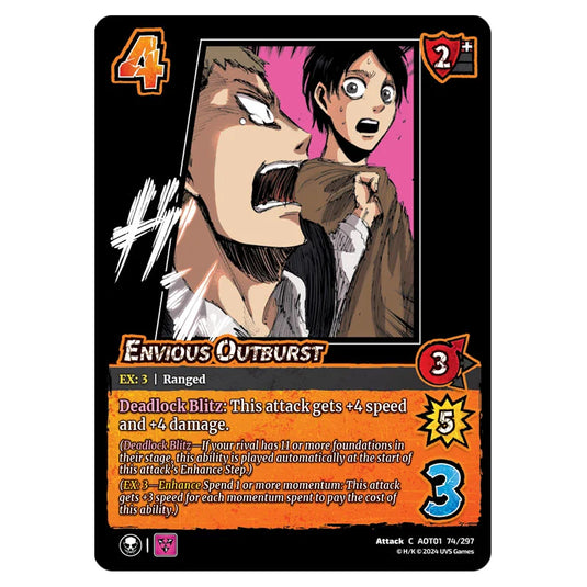 Envious Outburst card from the Attack on Titan set Battle For Humanity C 01 074/297