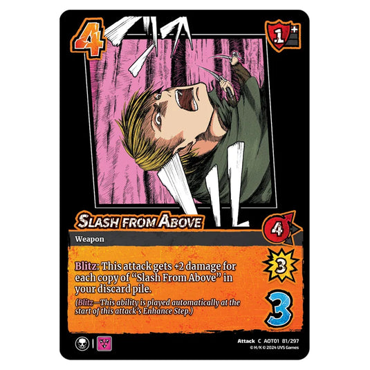 Slash from Above card from the Attack on Titan set Battle For Humanity C 01 081/297