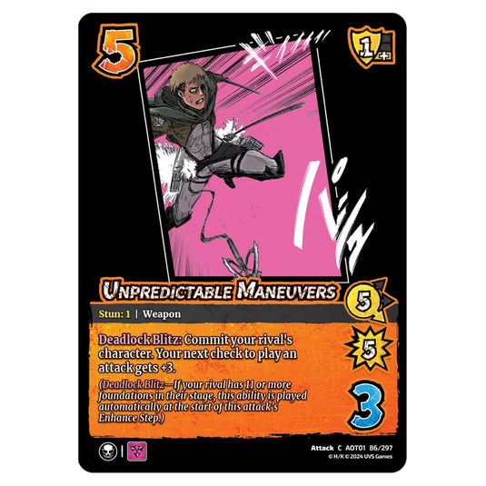 Unpredictable Maneuvers card from the Attack on Titan set Battle For Humanity C 01 086/297