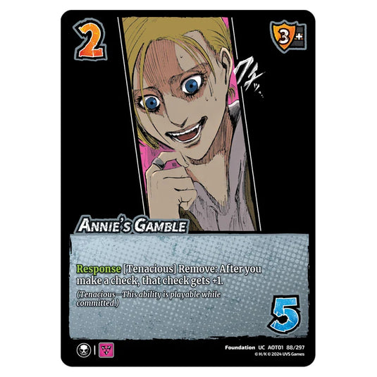 Annie's Gamble card from the Attack on Titan set Battle For Humanity UC 01 088/297