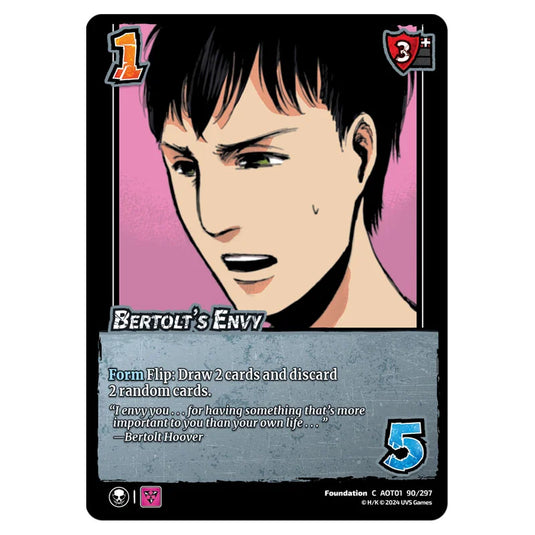 Bertolt's Envy card from the Attack on Titan set Battle For Humanity C 01 090/297