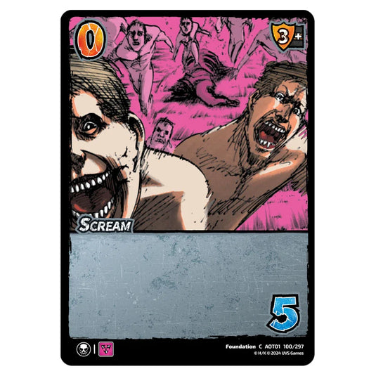 Scream card from the Attack on Titan set Battle For Humanity C 01 100/297