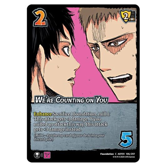 We're Counting on You card from the Attack on Titan set Battle For Humanity C 01 106/297