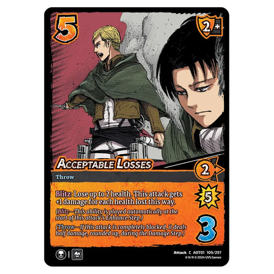 Acceptable Losses card from the Attack on Titan set Battle For Humanity C 01 109/297