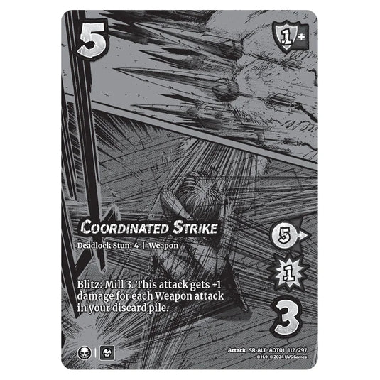 Coordinated Strike (Alternate Art) card from the Attack on Titan set Battle For Humanity SR-ALT 01 112/297