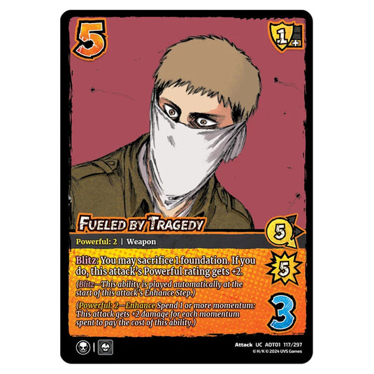 Fueled by Tragedy card from the Attack on Titan set Battle For Humanity UC 01 117/297