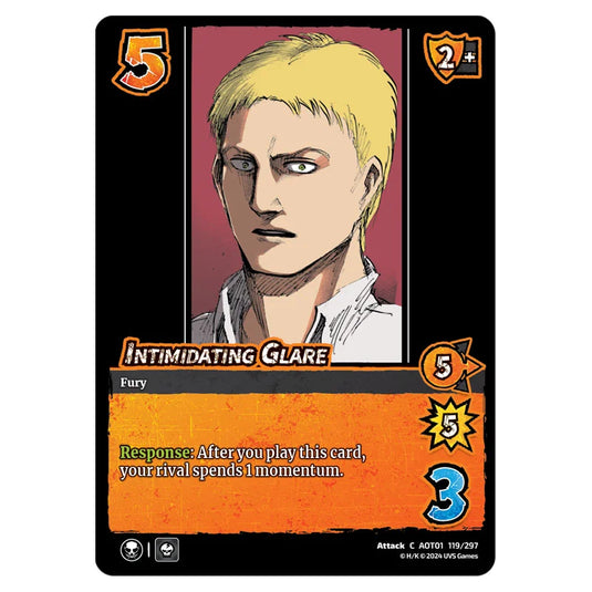 Intimidating Glare card from the Attack on Titan set Battle For Humanity C 01 119/297