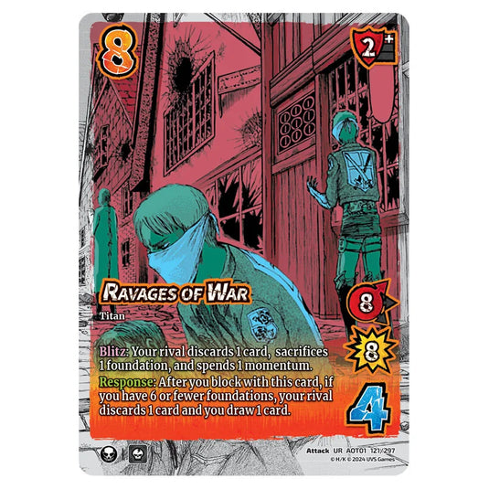 Ravages of War card from the Attack on Titan set Battle For Humanity UR 01 121/297