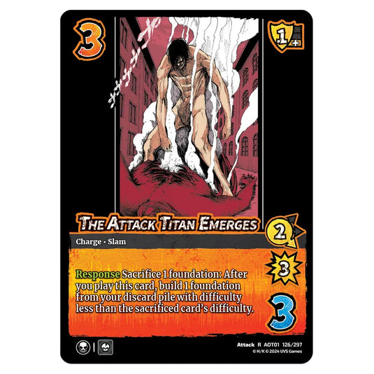 The Attack Titan Emerges card from the Attack on Titan set Battle For Humanity R 01 126/297