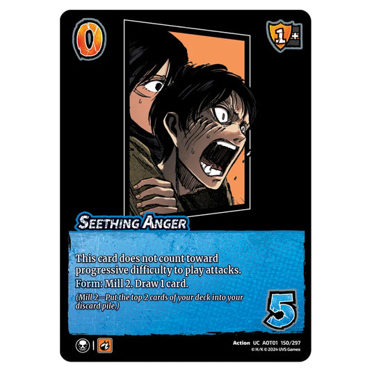 Seething Anger card from the Attack on Titan set Battle For Humanity UC 01 150/297