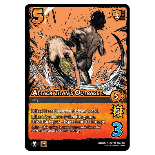 Attack Titan's Outrage card from the Attack on Titan set Battle For Humanity R 01 152/297