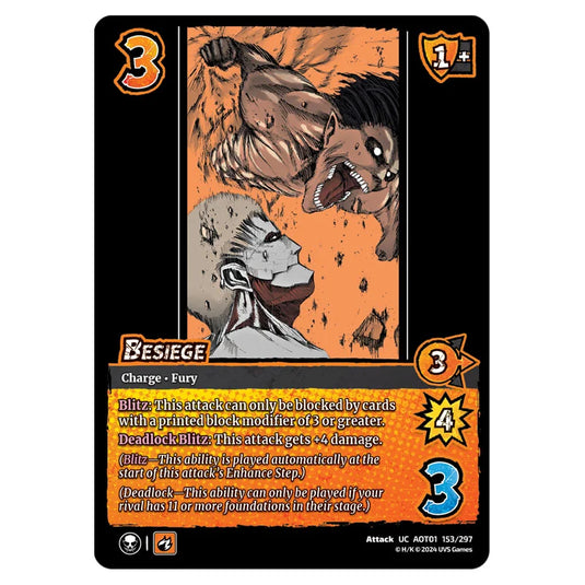 Besiege card from the Attack on Titan set Battle For Humanity UC 01 153/297