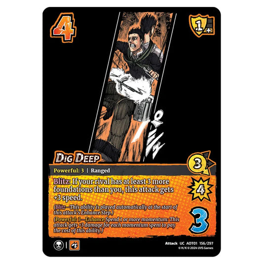 Dig Deep card from the Attack on Titan set Battle For Humanity UC 01 156/297