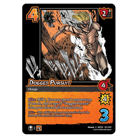 Dogged Pursuit card from the Attack on Titan set Battle For Humanity C 01 157/297