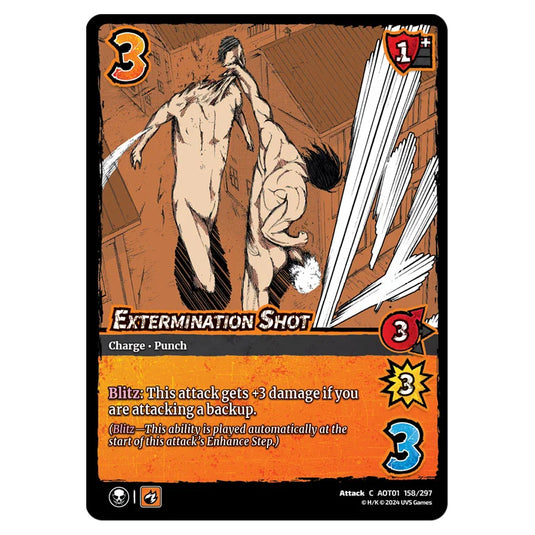 Extermination Shot card from the Attack on Titan set Battle For Humanity C 01 158/297