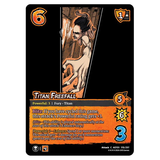 Titan Freefall card from the Attack on Titan set Battle For Humanity C 01 170/297