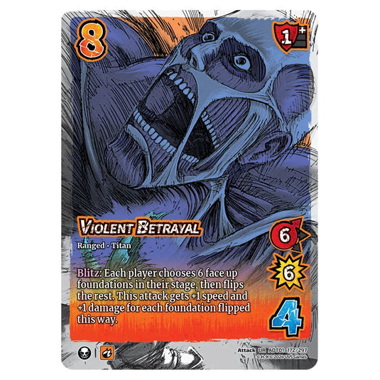 Violent Betrayal card from the Attack on Titan set Battle For Humanity UR 01 172/297