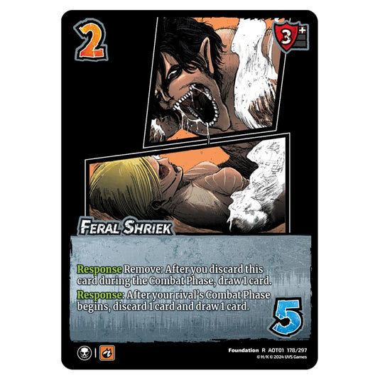 Feral Shriek card from the Attack on Titan set Battle For Humanity R 01 178/297