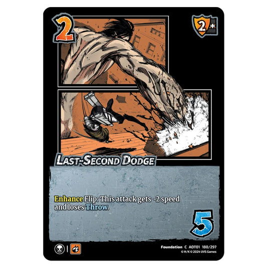 Last-Second Dodge card from the Attack on Titan set Battle For Humanity C 01 180/297