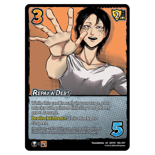 Repay a Debt card from the Attack on Titan set Battle For Humanity UC 01 186/297