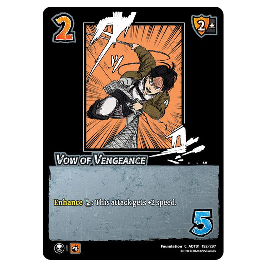 Vow of Vengeance card from the Attack on Titan set Battle For Humanity C 01 192/297