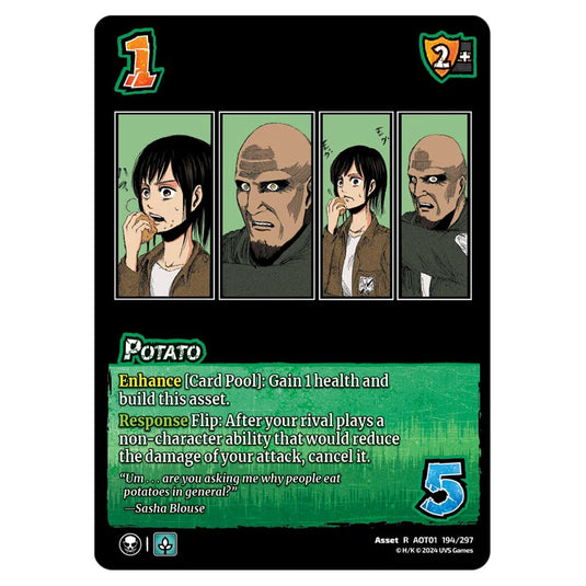 Potato card from the Attack on Titan set Battle For Humanity R 01 194/297