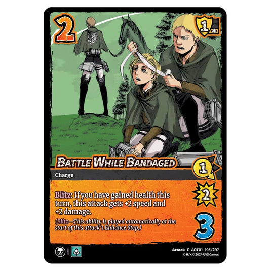 Battle While Bandaged card from the Attack on Titan set Battle For Humanity C 01 195/297