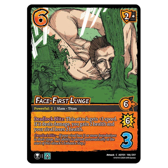 Face-First Lunge card from the Attack on Titan set Battle For Humanity C 01 198/297