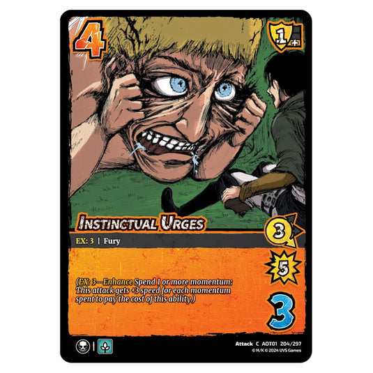 Instinctual Urges card from the Attack on Titan set Battle For Humanity C 01 204/297