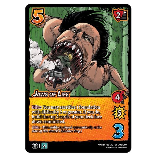 Jaws of Life card from the Attack on Titan set Battle For Humanity UC 01 205/297