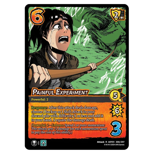 Painful Experiment card from the Attack on Titan set Battle For Humanity R 01 208/297