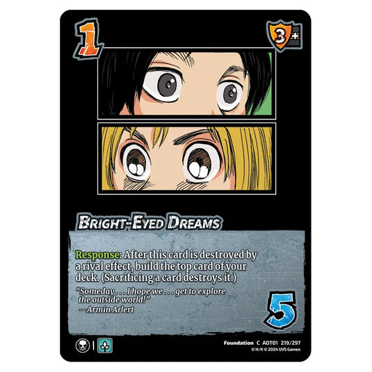 Bright-Eyed Dreams card from the Attack on Titan set Battle For Humanity C 01 219/297