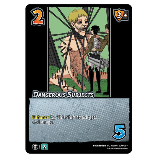 Dangerous Subjects card from the Attack on Titan set Battle For Humanity UC 01 220/297