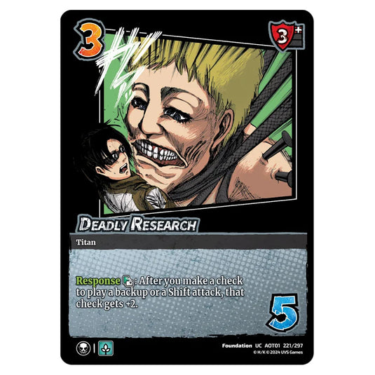 Deadly Research card from the Attack on Titan set Battle For Humanity UC 01 221/297