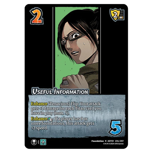 Useful Information card from the Attack on Titan set Battle For Humanity R 01 234/297